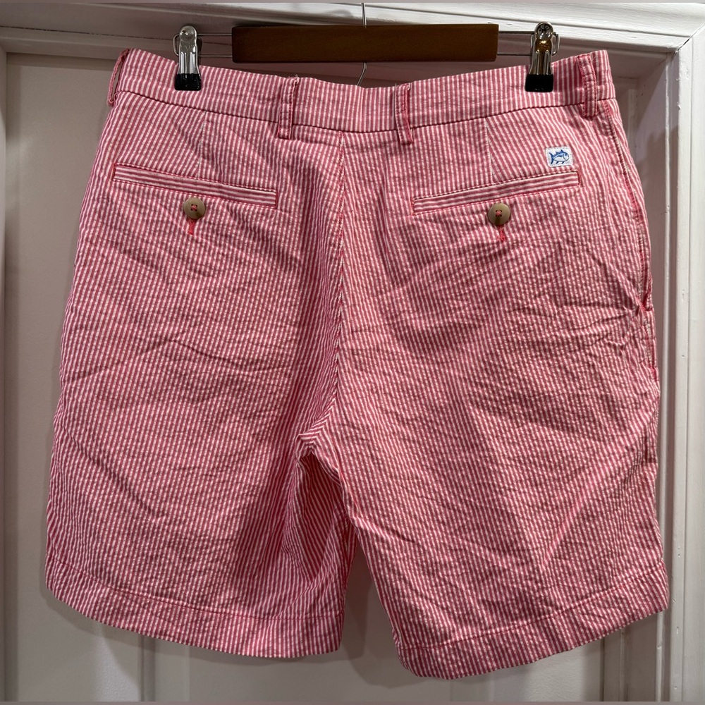 Southern Tide Striped Seersucker Flat Front Shorts Size 34  🐠